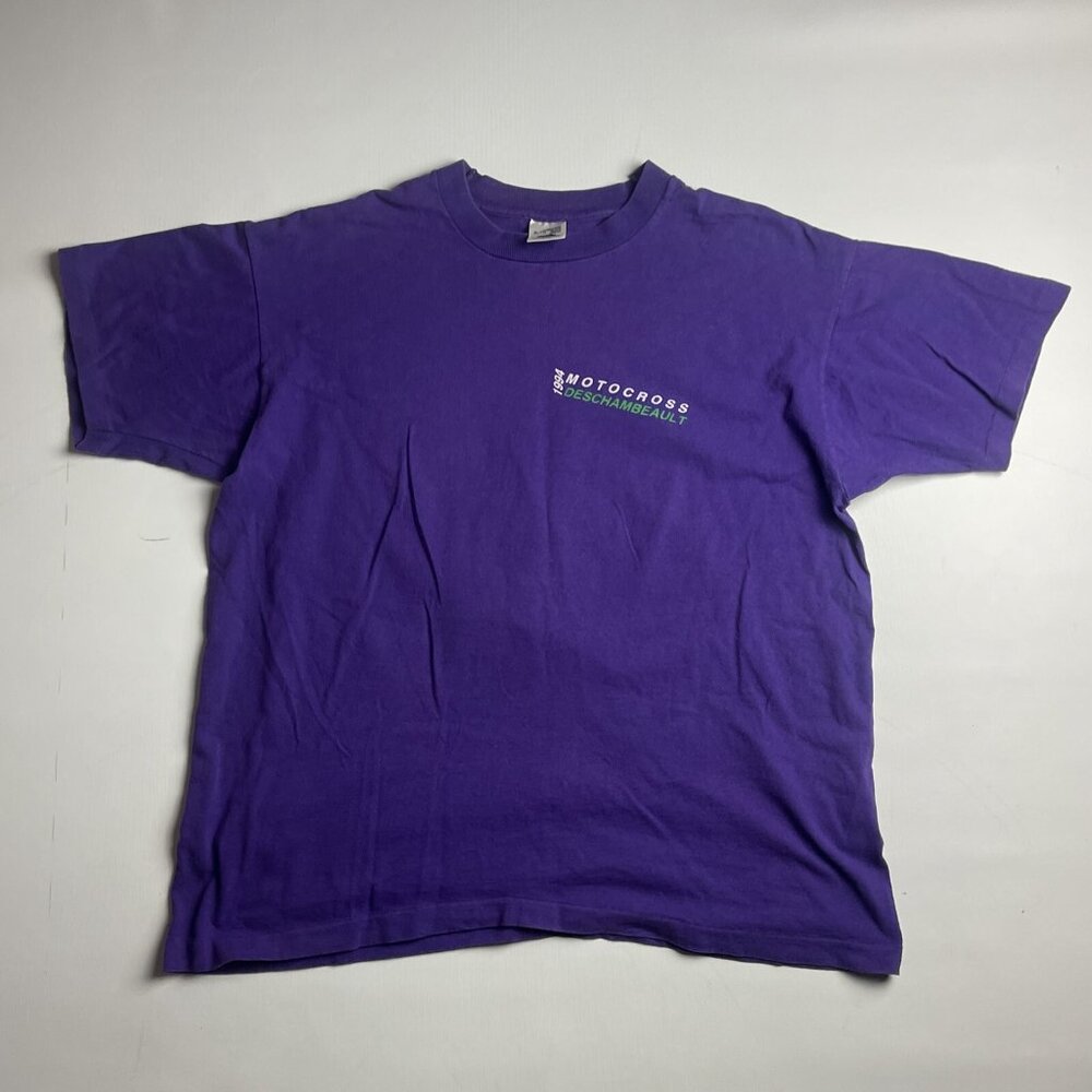 VTG 1994 Motocross Racing Purple Shirt Mens XL Canada Made (Read) - Picture 2 of 14